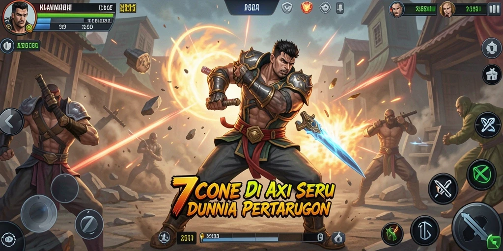 Tangkapan layar gameplay 7CONE dengan aksi seru.