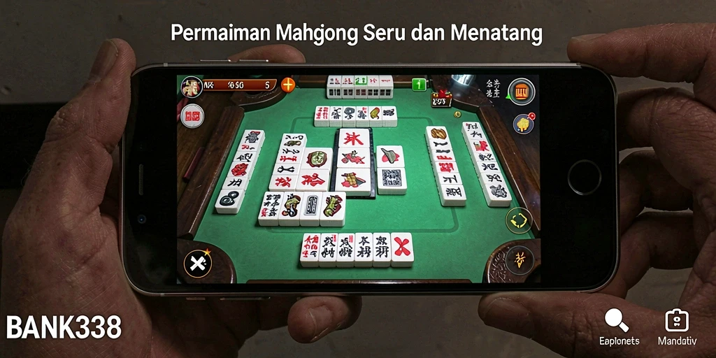Tampilan gameplay seru dengan grafis Mahjong yang menarik.