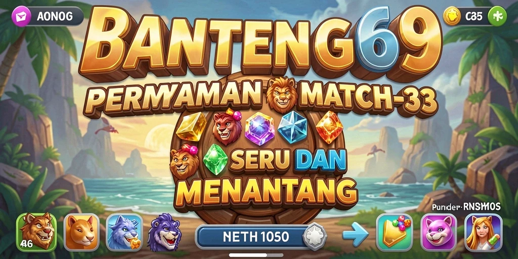Tampilan gameplay BANTENG69 dengan kombinasi elemen Match-3 yang menarik.
