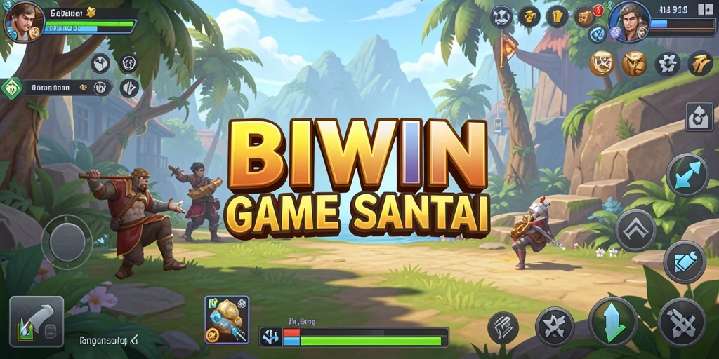 Tampilan gameplay BIWIN yang ceria dan penuh warna.