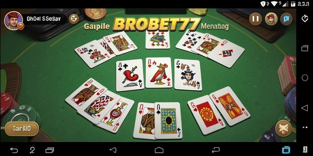 Screenshot utama BROBET77 menampilkan gameplay Gaple yang seru.
