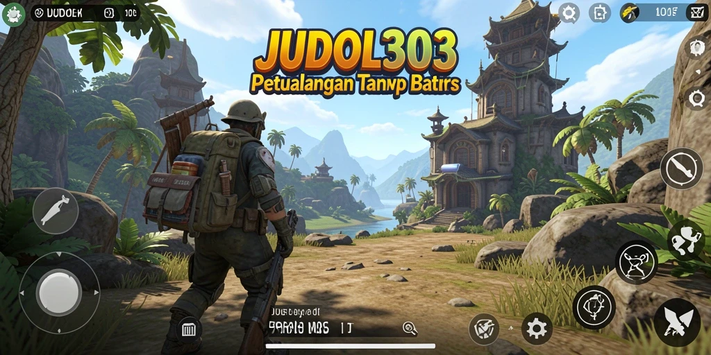 Screenshot utama JUDOL303 menampilkan eksplorasi dunia terbuka yang luas.