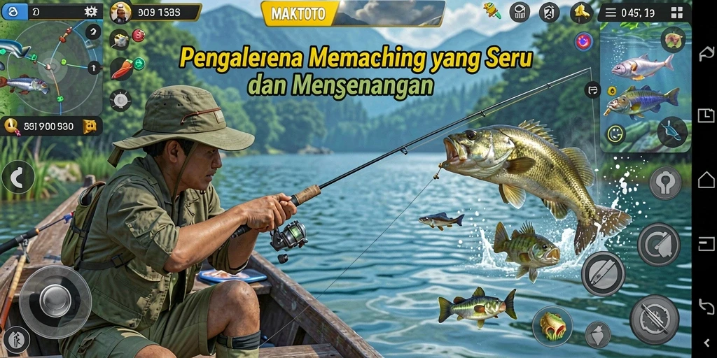 Tampilan gameplay seru di <strong>MAKTOTO</strong> dengan aksi memancing yang menegangkan.