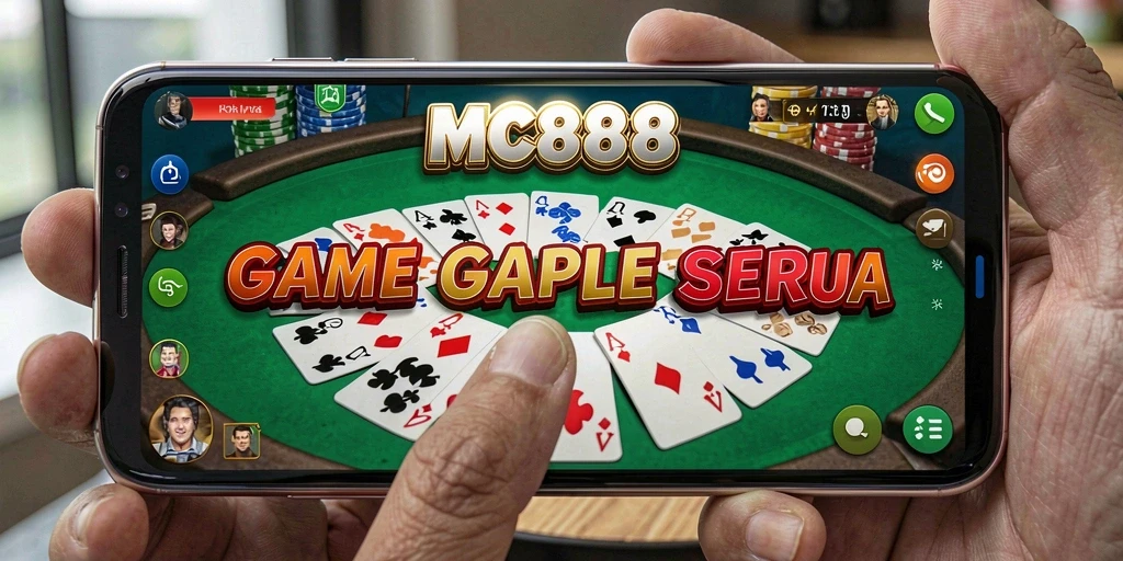 Screenshot gameplay MC888 menampilkan serunya bermain Gaple.