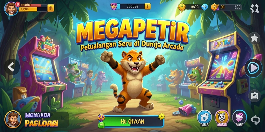 Tampilan gameplay seru di MEGAPETIR dengan berbagai tantangan yang menarik.