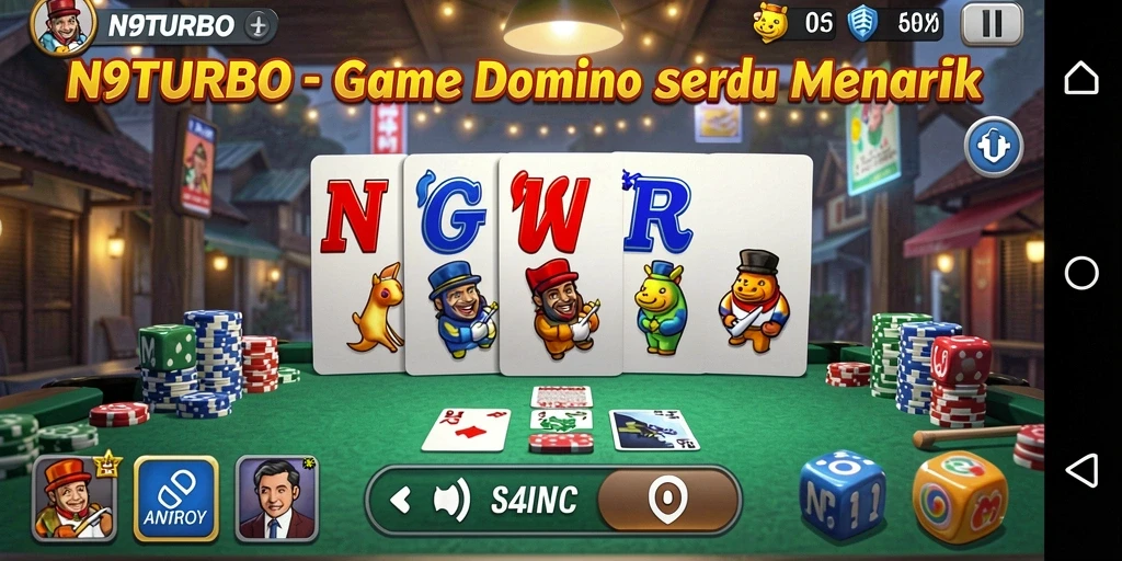 Tampilan gameplay seru N9TURBO saat bermain Domino.