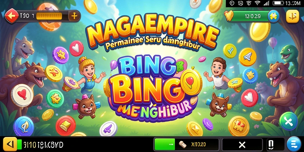 Gameplay seru NAGAEMPIRE dalam permainan Bingo penuh warna.