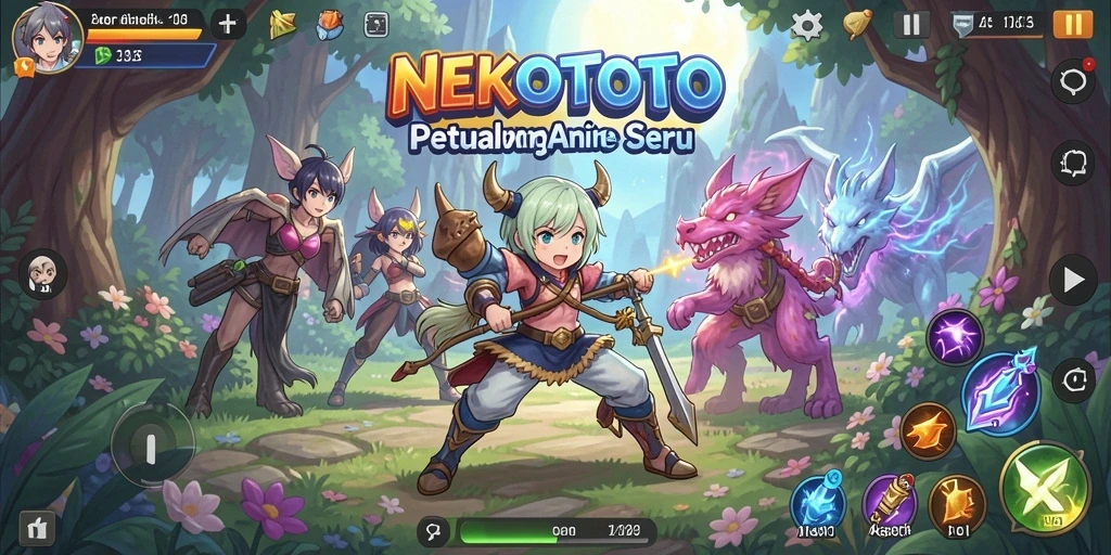 Tampilan gameplay NEKOTOTO yang memukau dan penuh aksi.