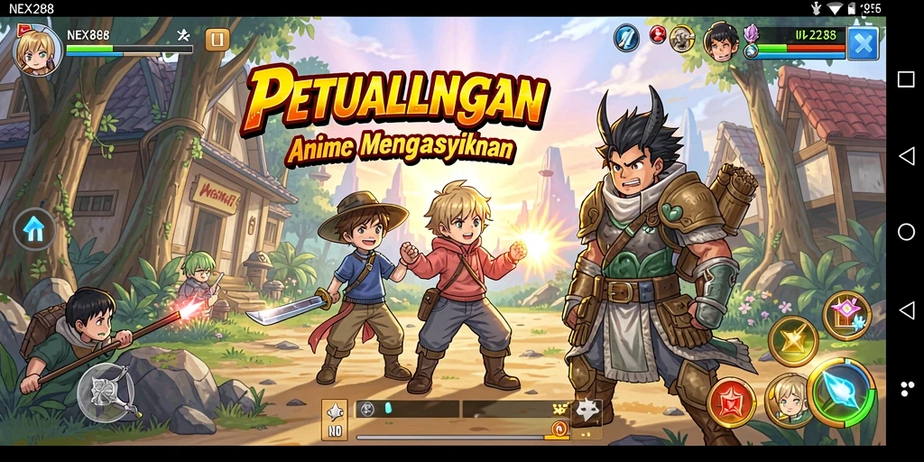 Gameplay NEX288 dengan karakter Anime yang menarik dan seru.