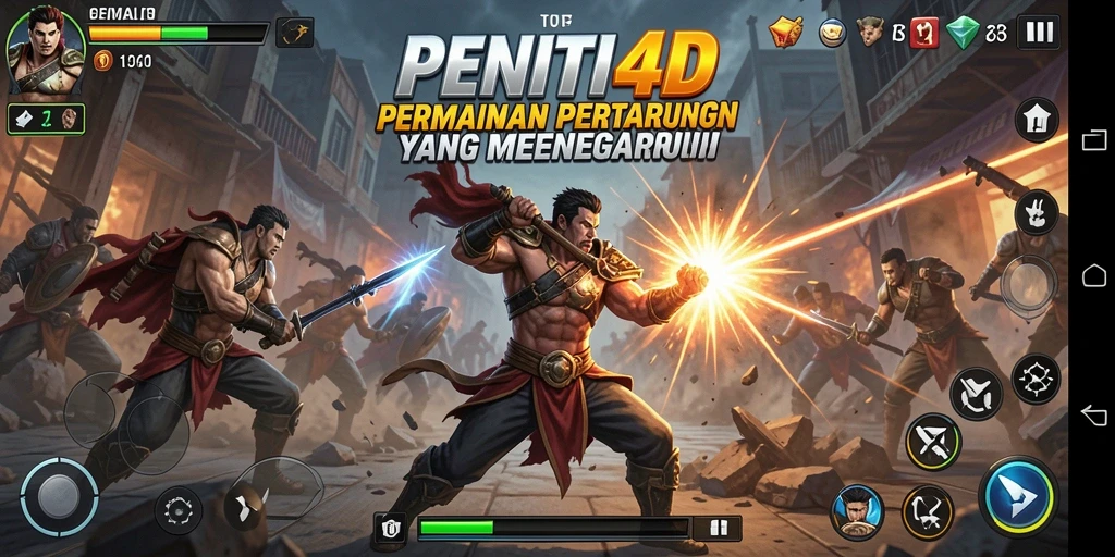 Tampilan pertarungan seru dengan karakter unik di PENITI4D.