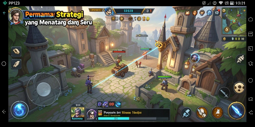 Screenshot PP123 menampilkan aksi strategi yang intens di medan perang.