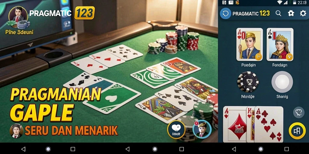 Tampilan gameplay Gaple yang mendebarkan dalam PRAGMATIC123.