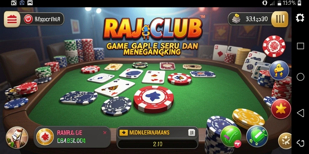 Tampilan gameplay seru dari RAJACLUB yang menampilkan kartu Gaple.