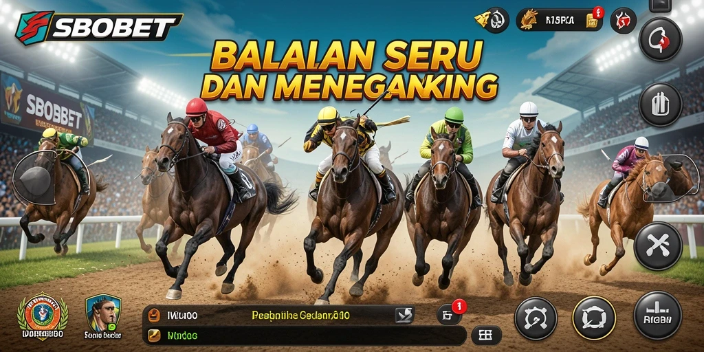 Tampilan gameplay SBOBET dengan aksi balapan yang mendebarkan.
