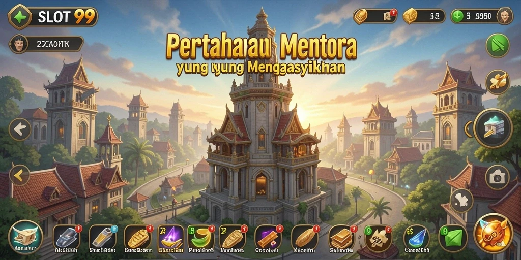 Gameplay SLOT99 yang seru dalam pertahanan menara.