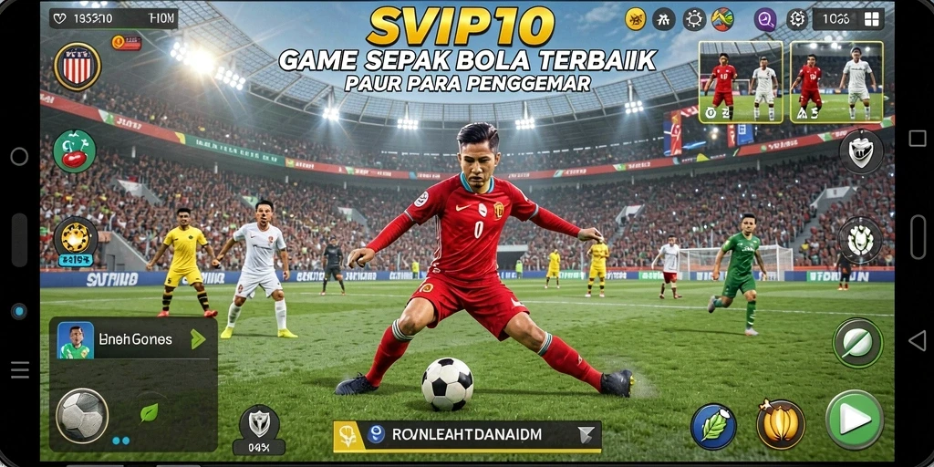 Tampilan permainan SVIP10 dengan grafis sepak bola yang mengesankan.