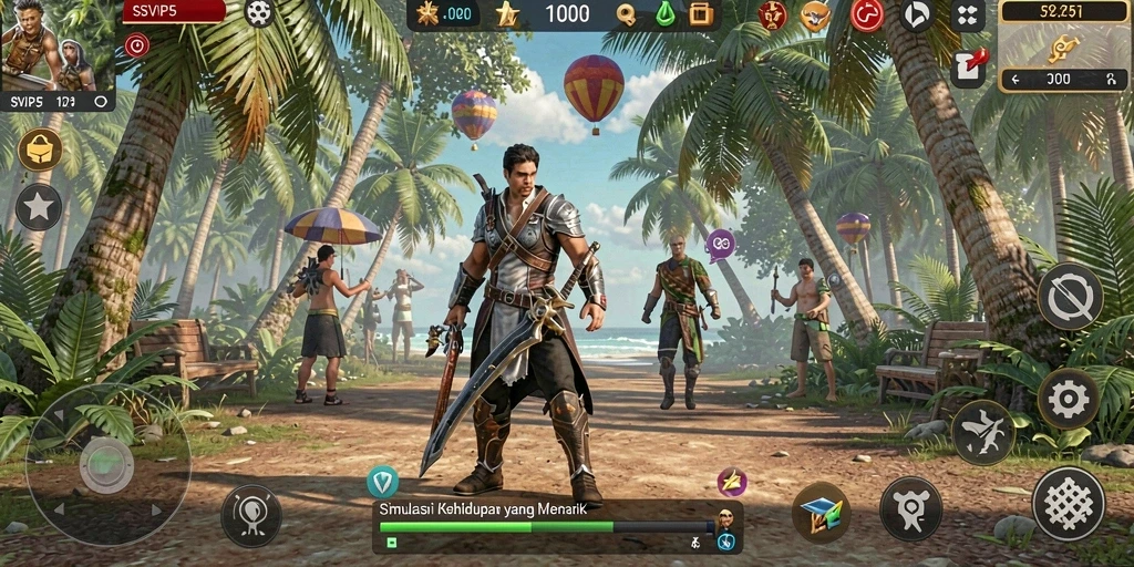 Tampilan gameplay SVIP5 yang menarik dengan berbagai aktivitas harian.