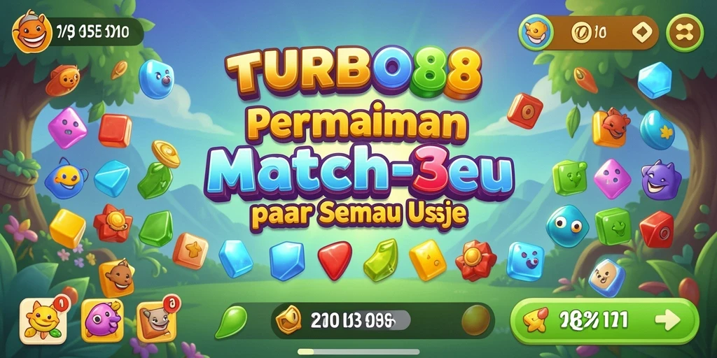 Tangkapan layar gameplay <strong>TURBO88</strong> menunjukkan keseruan mencocokkan permata.