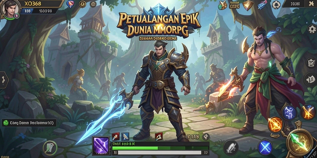Screenshots menampilkan aksi seru dalam game MMORPG XO368.